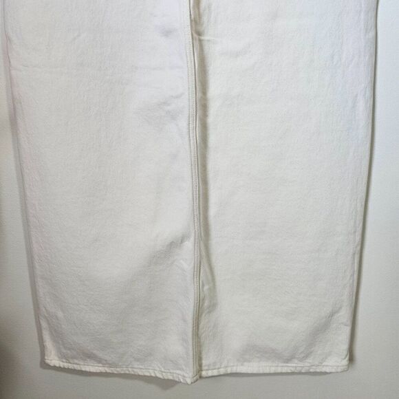 NWT LEVI'S CREAM/WHITE DENIM MAXI SLIT FRONT SKIRT SIZE 30 - Picture 4 of 16